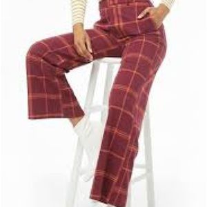 Plaid Wide Leg Pants
